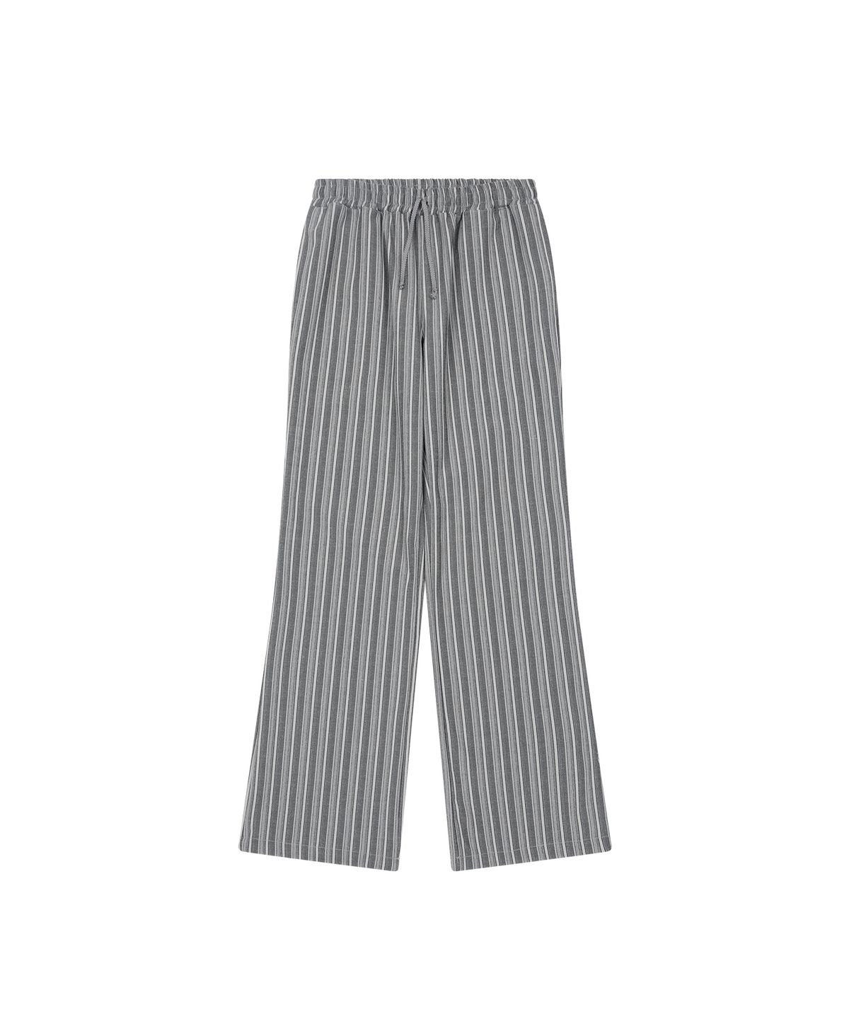오헤시오(OHESHIO) STRIPE BOOTSCUT BANDING PANTS, GRAY