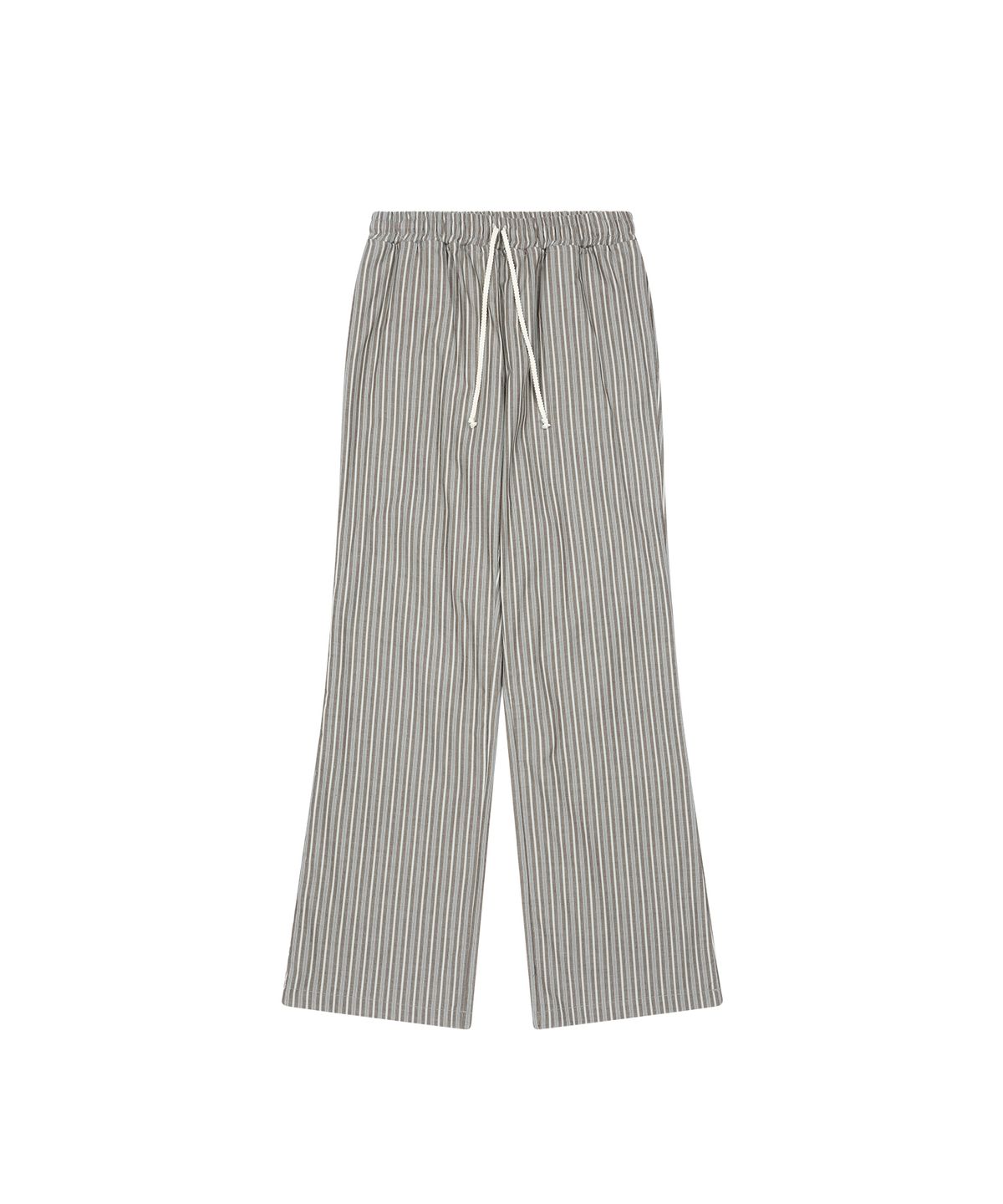 오헤시오(OHESHIO) STRIPE BOOTSCUT BANDING PANTS, BROWN