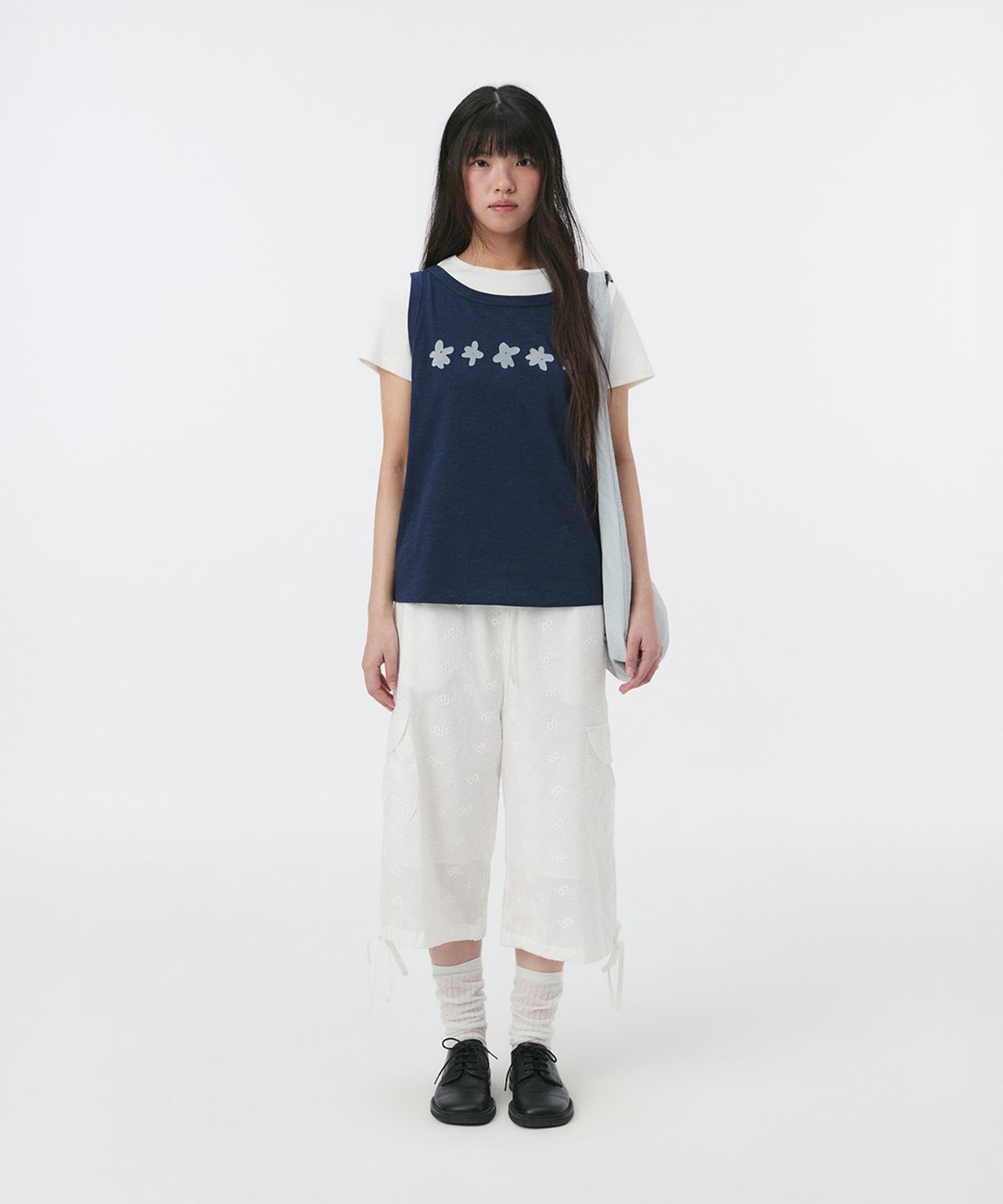 오헤시오(OHESHIO) FLOWER PRINTING SLEEVELESS, NAVY
