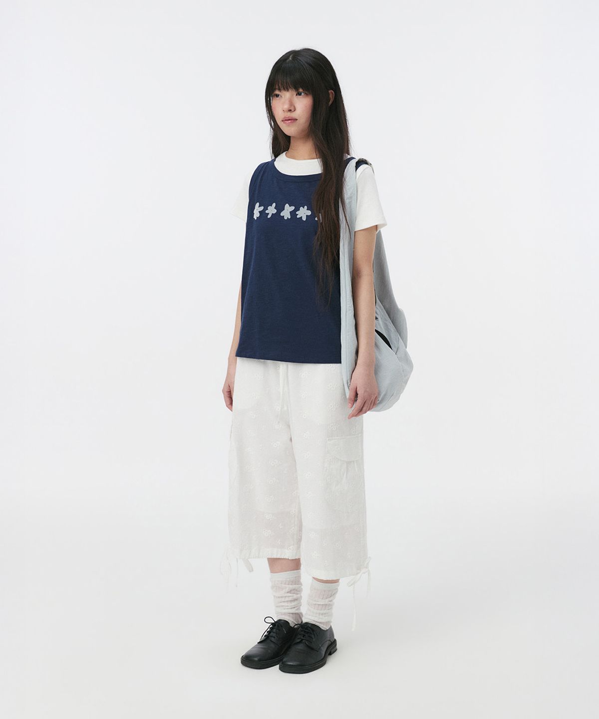오헤시오(OHESHIO) FLOWER PRINTING SLEEVELESS, NAVY