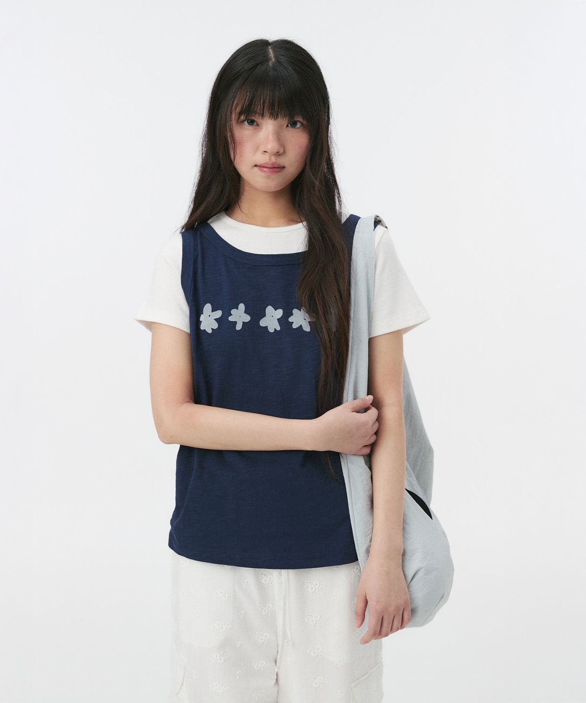 오헤시오(OHESHIO) FLOWER PRINTING SLEEVELESS, NAVY