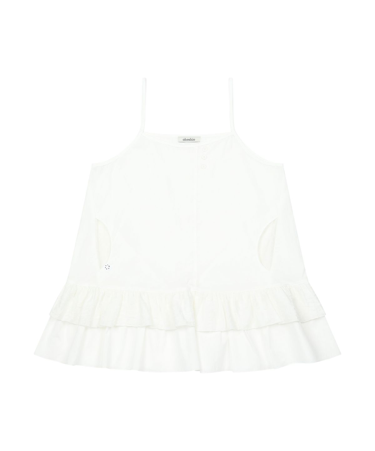 오헤시오(OHESHIO) POCKET FRILL SLEEVELESS, WHITE