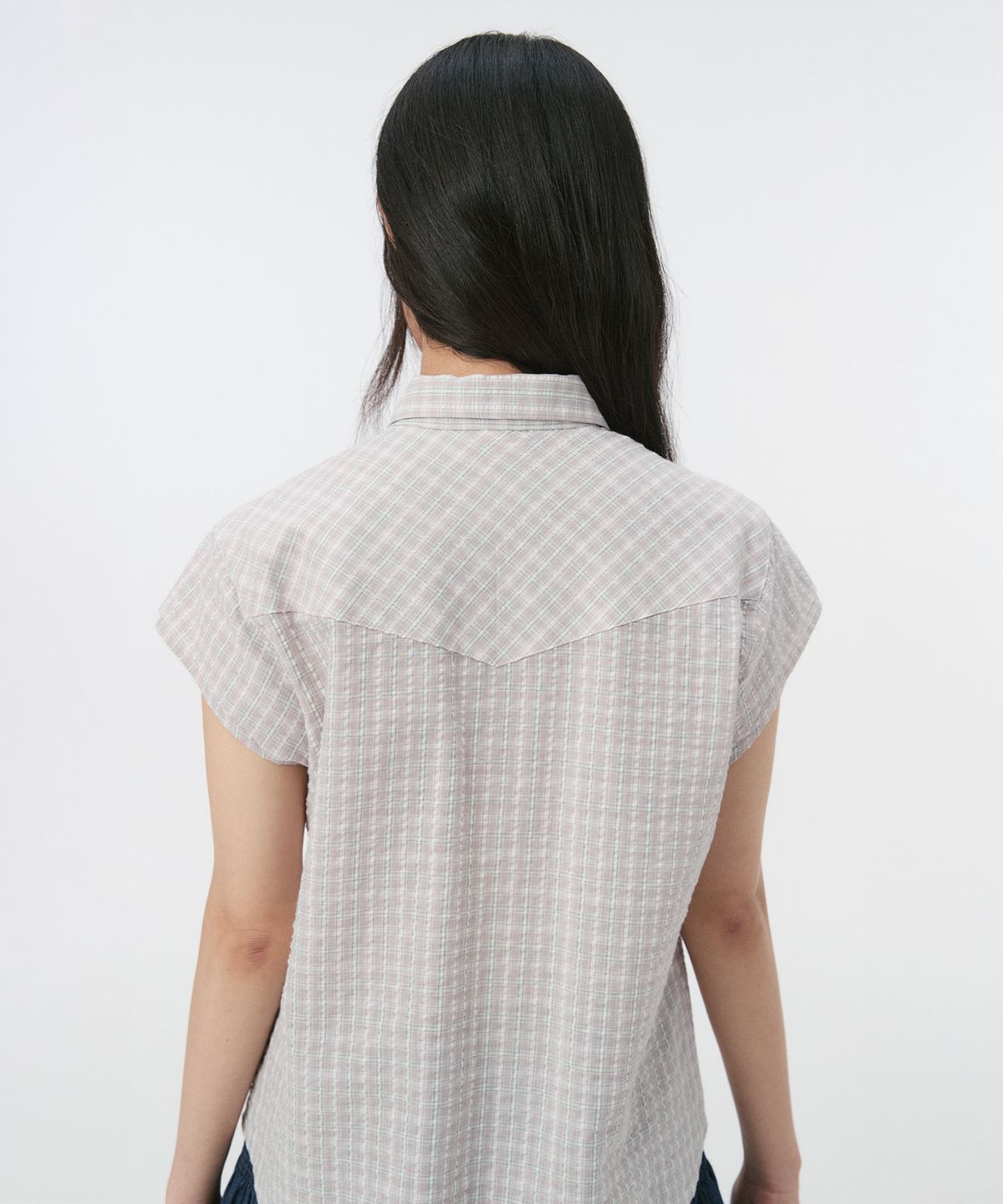 오헤시오(OHESHIO) LAYERED WESTERN CHECK SHIRT, PINK