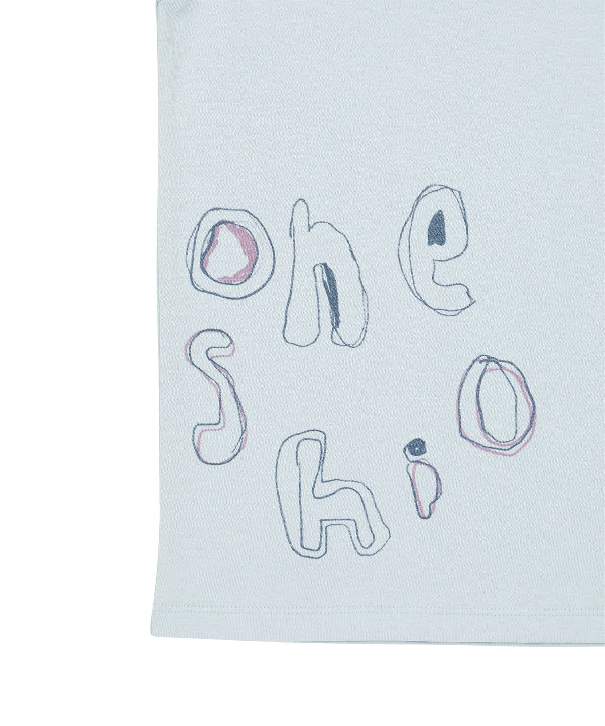 오헤시오(OHESHIO) CRAYON LOGO GRAPHIC T-SHIRT, SKY BLUE