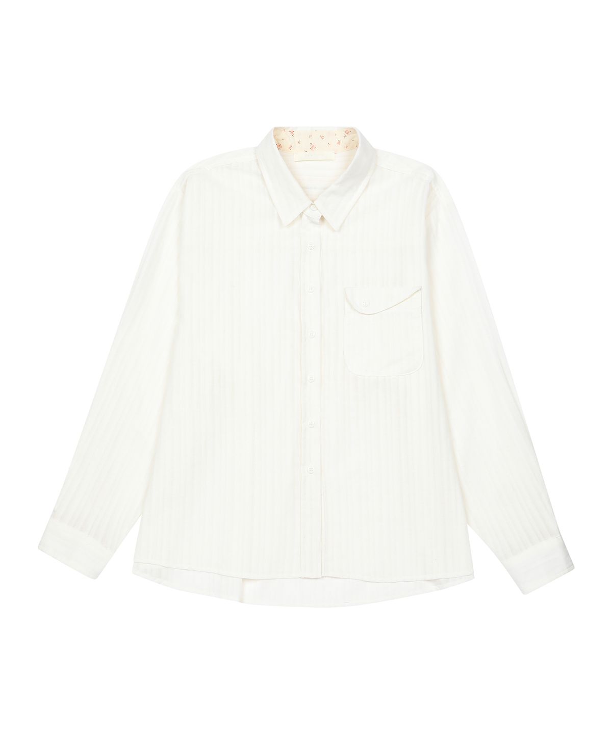오헤시오(OHESHIO) SHEER OVERFIT COTTON SHIRT, WHITE