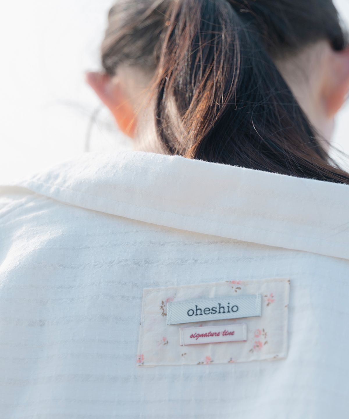 오헤시오(OHESHIO) SHEER OVERFIT COTTON SHIRT, WHITE