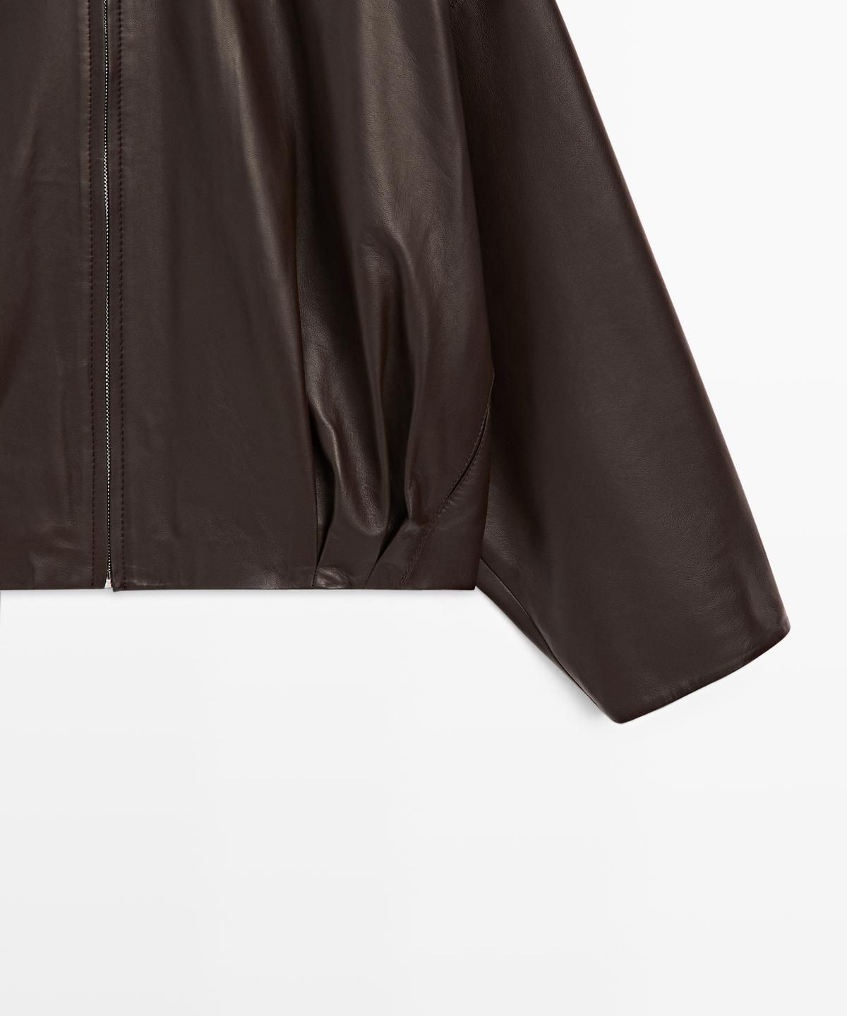 마시모두띠(MASSIMO DUTTI) 플리츠 나파 가죽 재킷