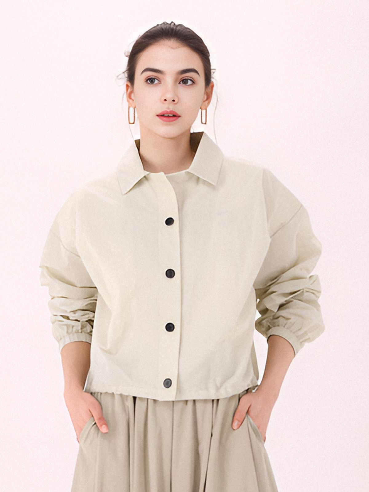 아쿠드(ACUD) Crispy Cropped Shirt _Mt.Green