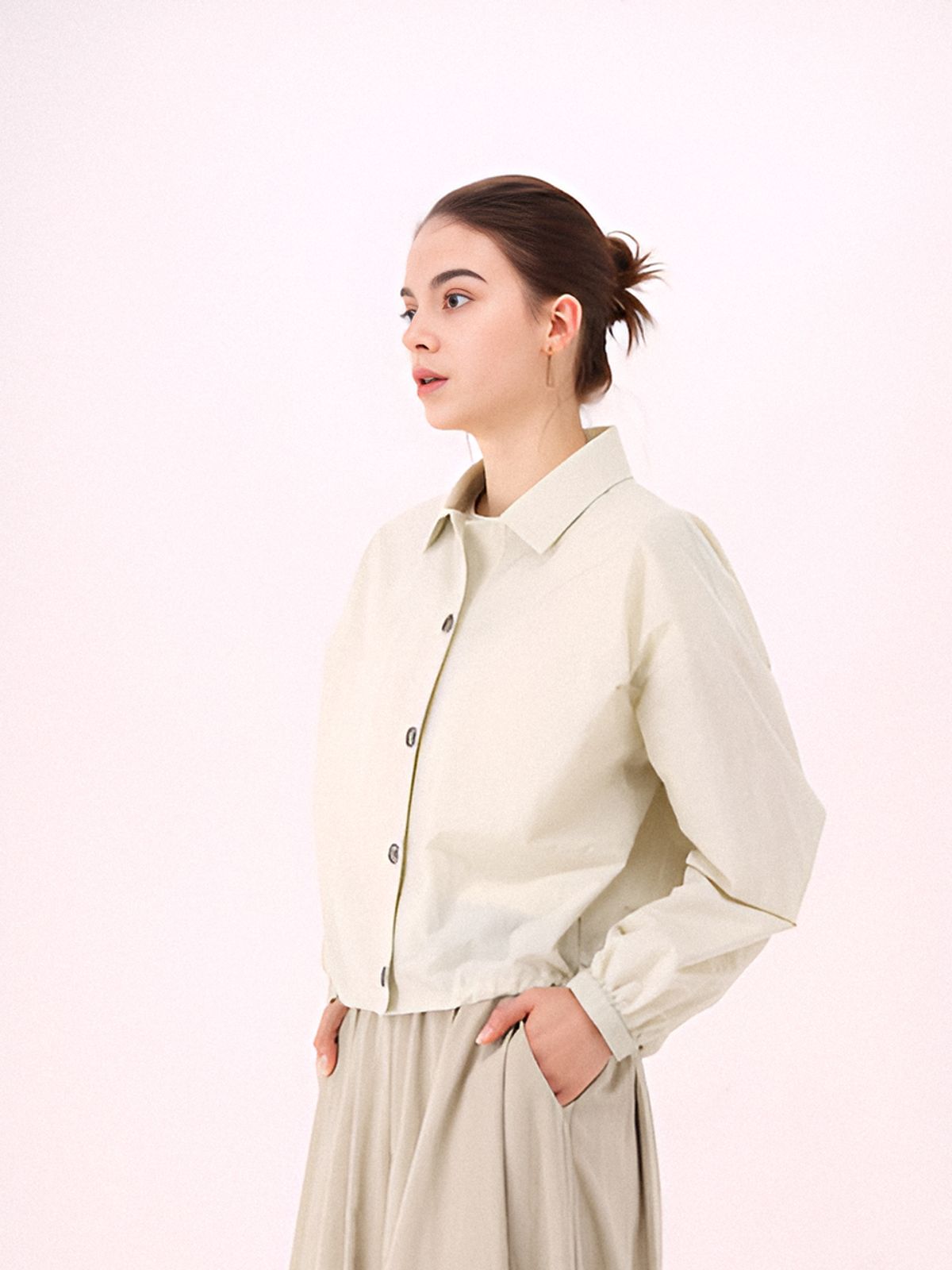아쿠드(ACUD) Crispy Cropped Shirt _Mt.Green