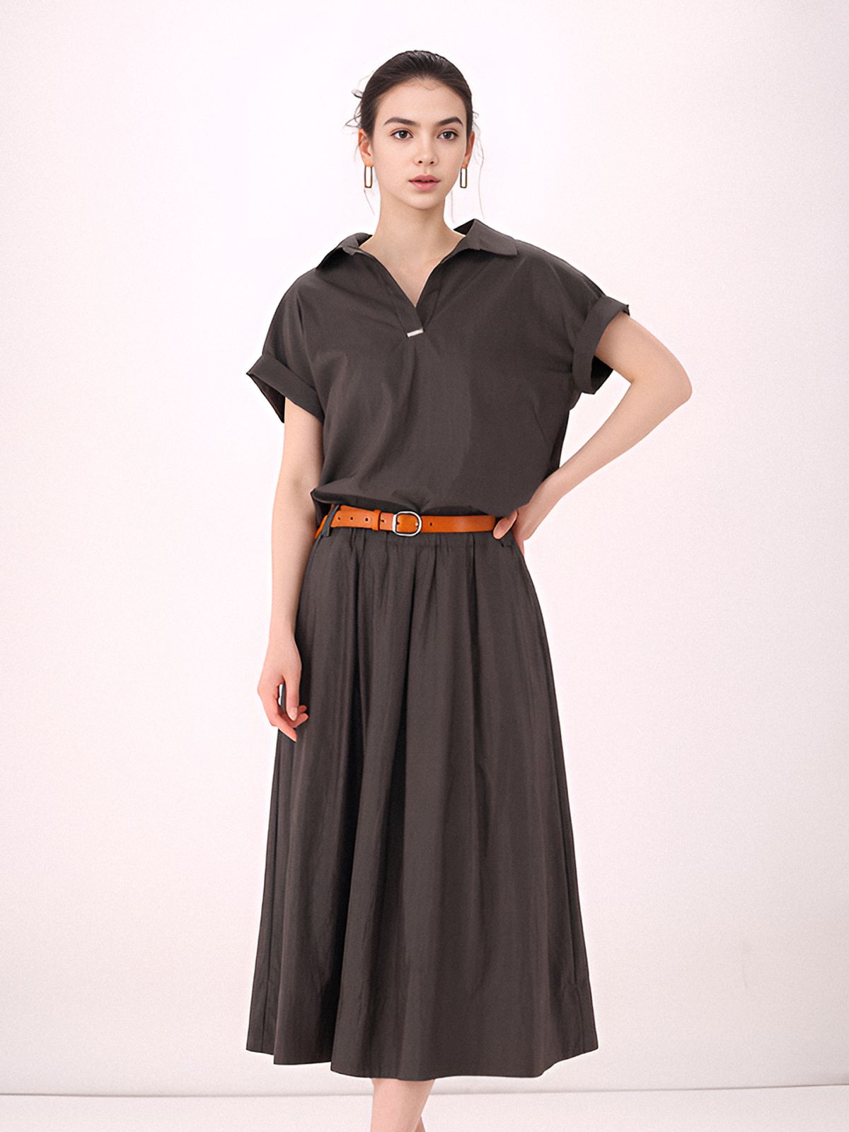 아쿠드(ACUD) Half Sleeve Glossy Set-up _Brown