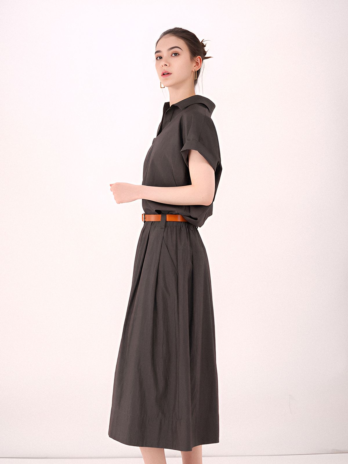 아쿠드(ACUD) Half Sleeve Glossy Set-up _Brown