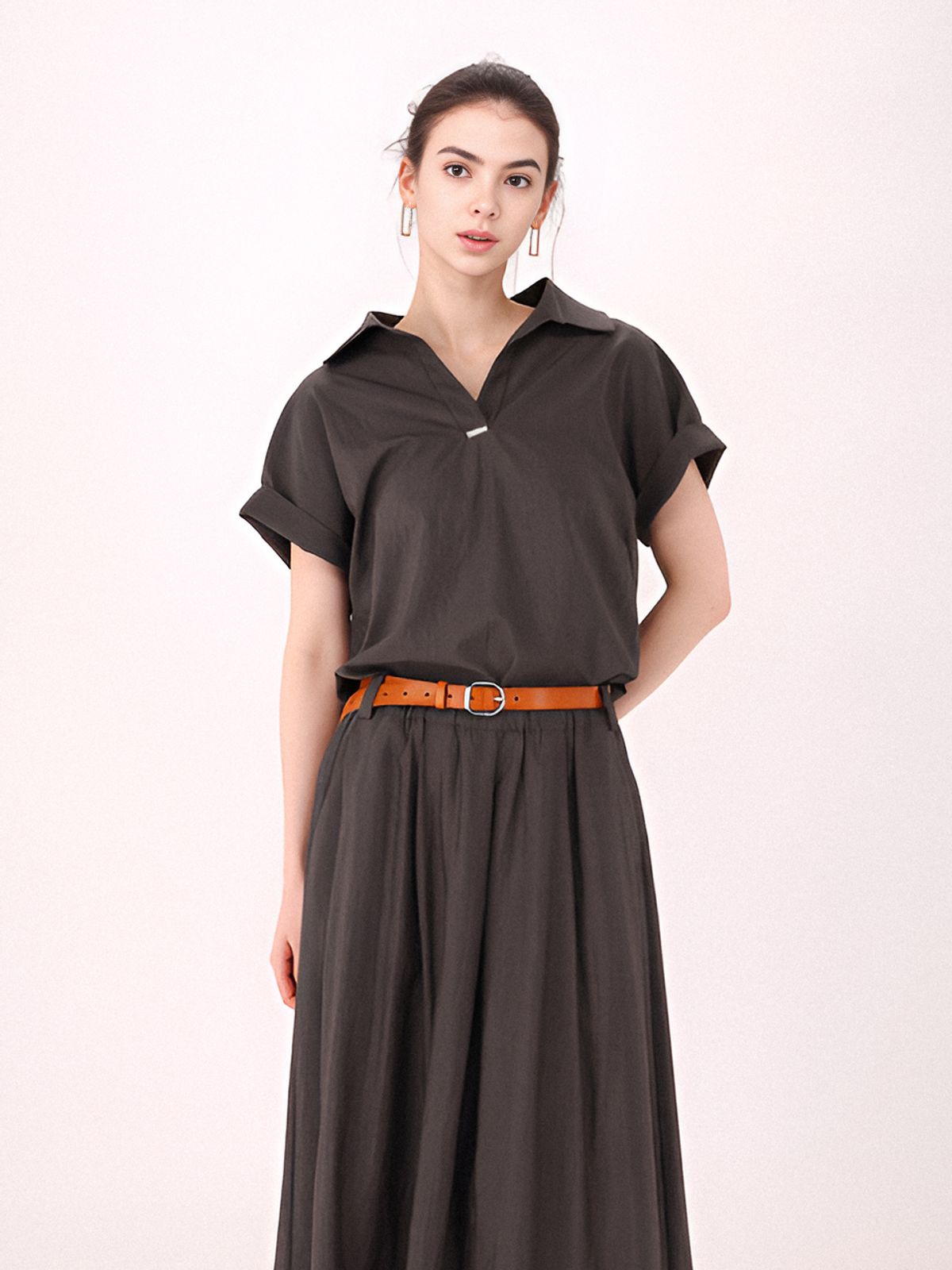 아쿠드(ACUD) Half Sleeve Glossy Set-up _Brown