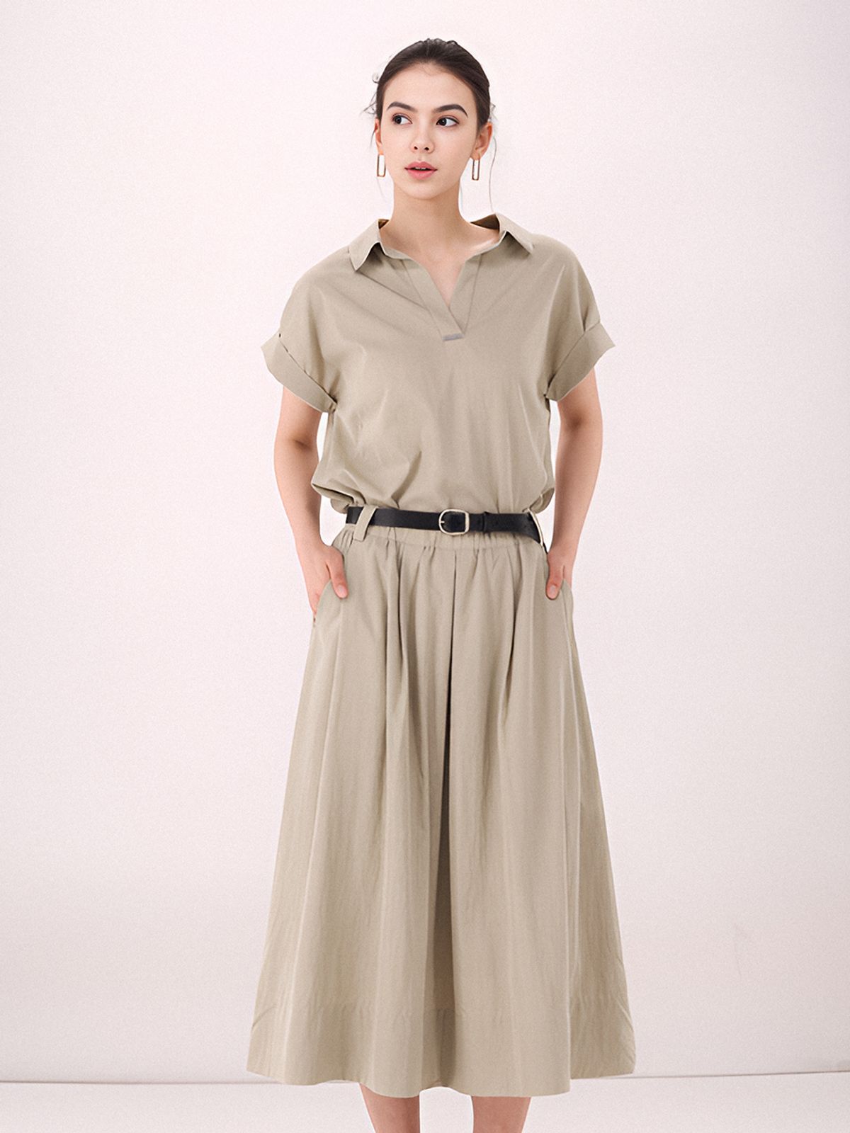 아쿠드(ACUD) Half Sleeve Glossy Set-up _Beige
