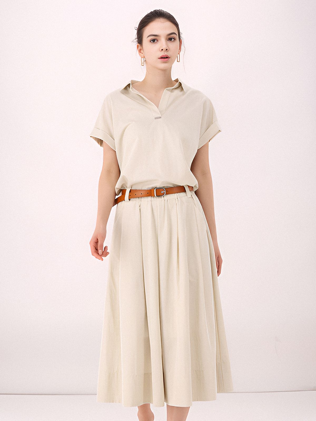 아쿠드(ACUD) Half Sleeve Glossy Set-up _L.Beige