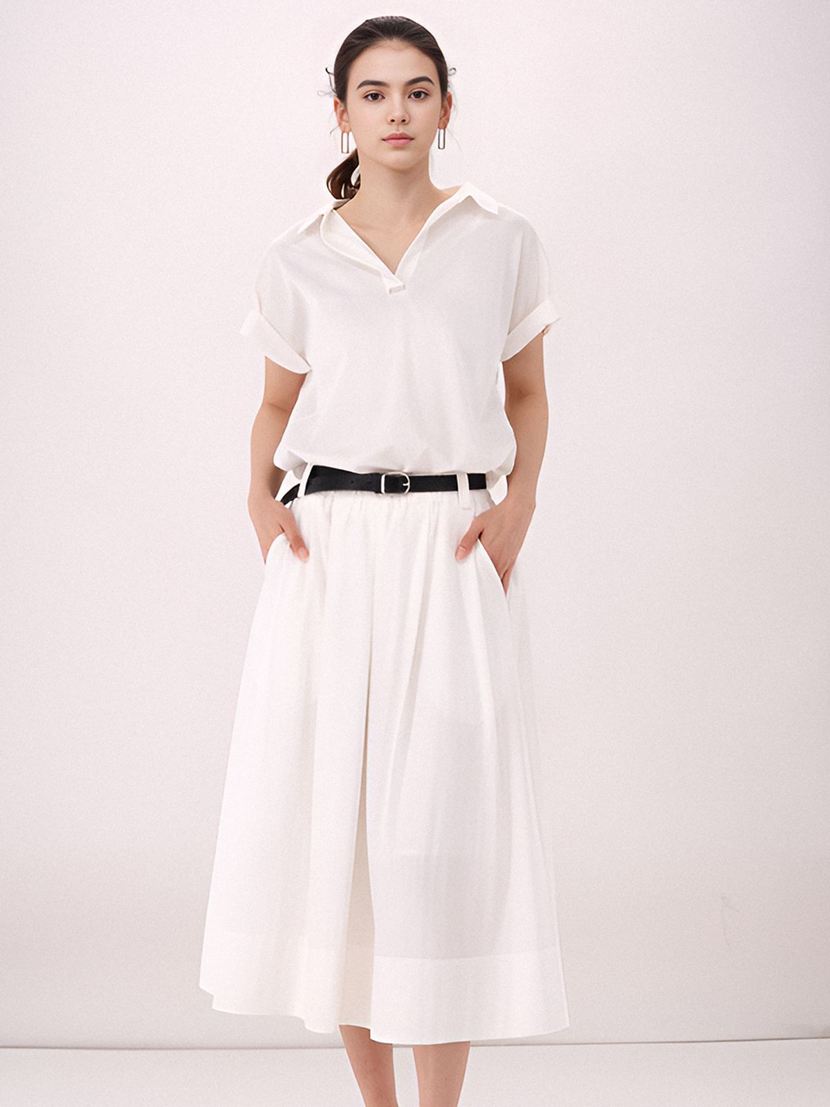 아쿠드(ACUD) Half Sleeve Glossy Set-up _Ivory