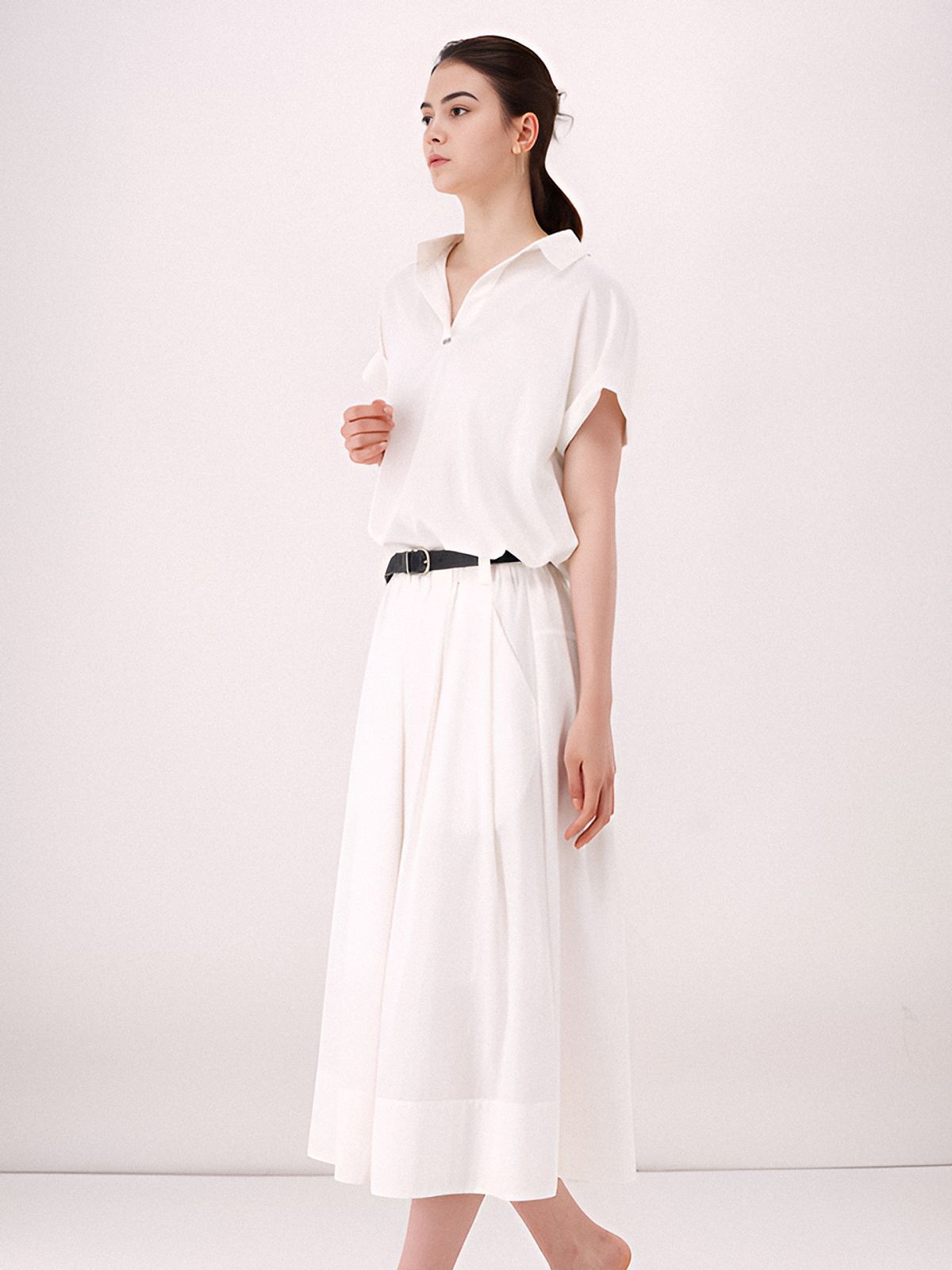 아쿠드(ACUD) Half Sleeve Glossy Set-up _Ivory