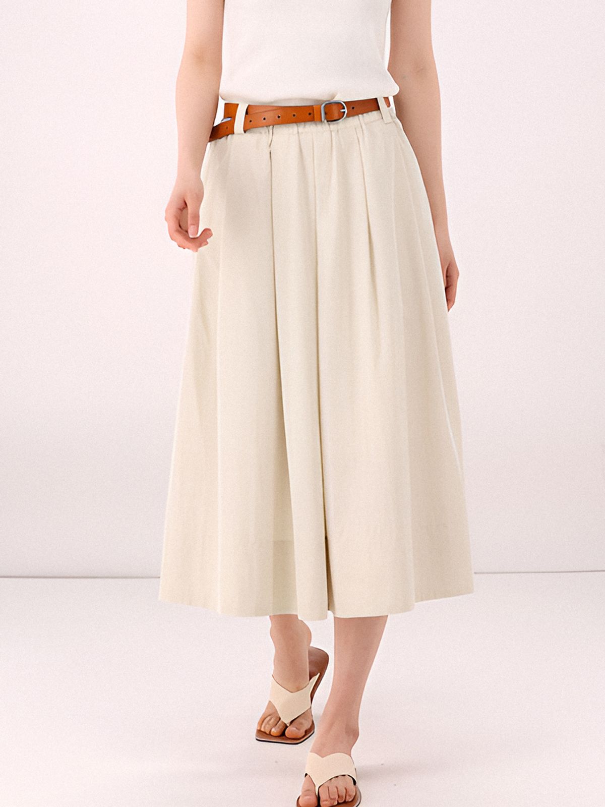 아쿠드(ACUD) Barrel Volume Skirt _L.Beige
