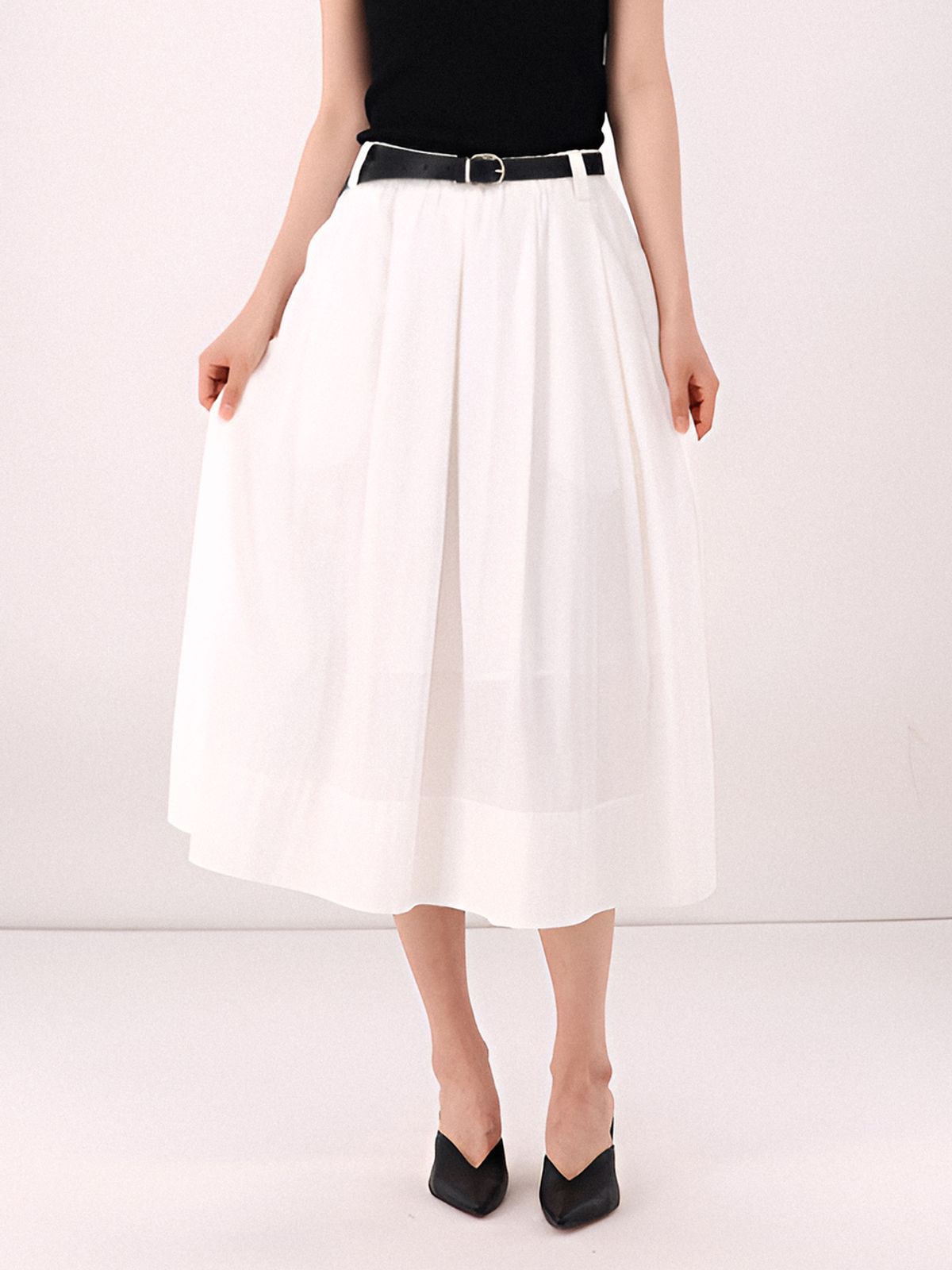 아쿠드(ACUD) Barrel Volume Skirt _Ivory