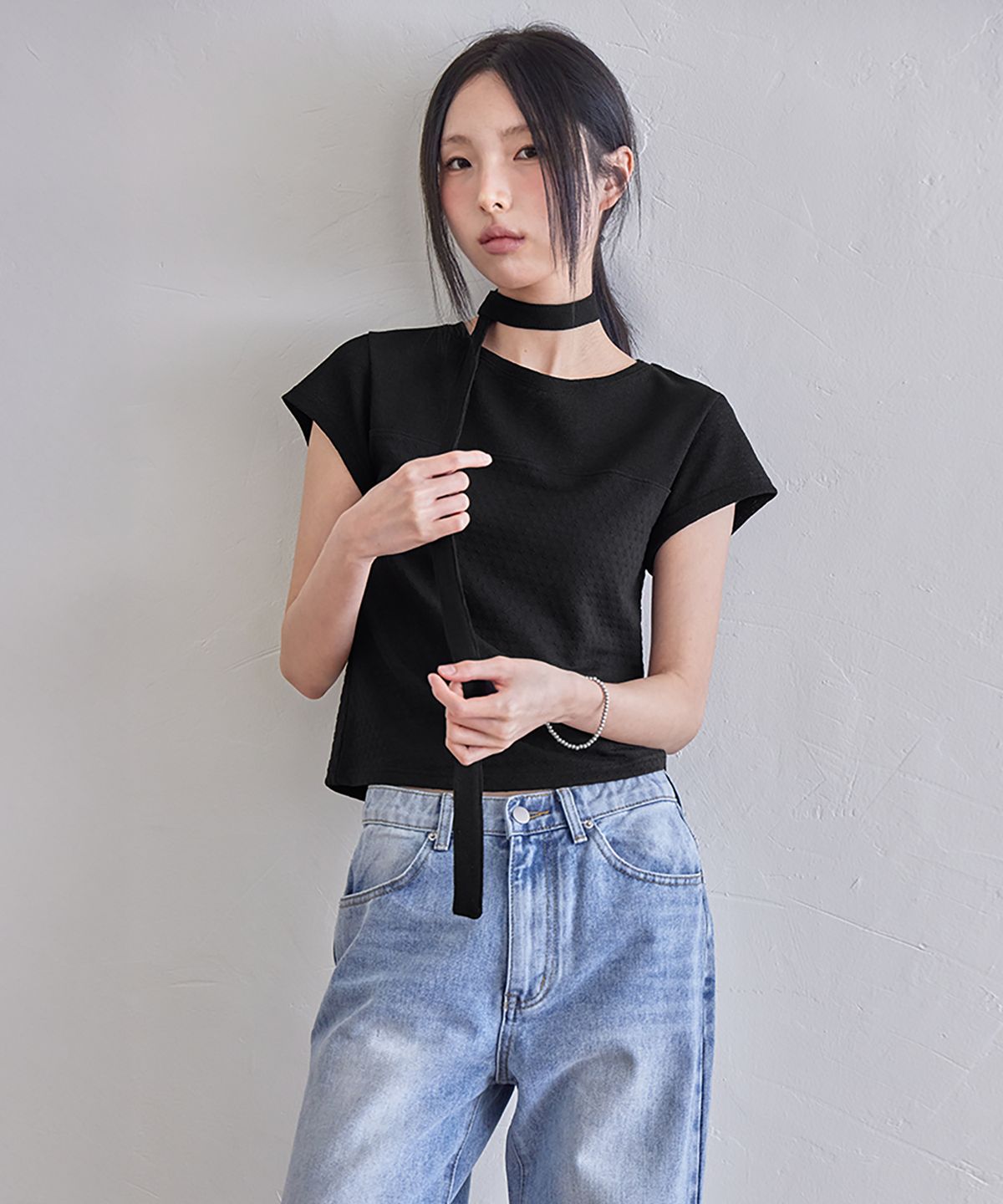 런던다다(LONDONDADA) Floral Tie Slim Fit T-Shirt, 3colors