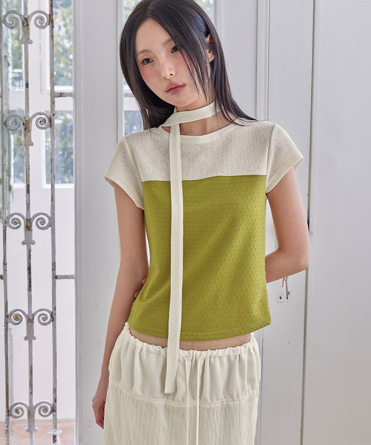 런던다다(LONDONDADA) Floral Tie Slim Fit T-Shirt, 3colors