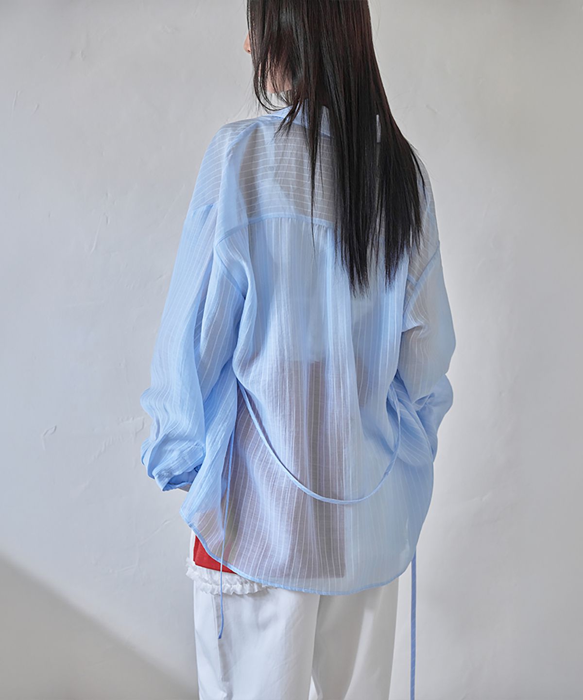 런던다다(LONDONDADA) Lace Tencel Stripe Shirt, SORA
