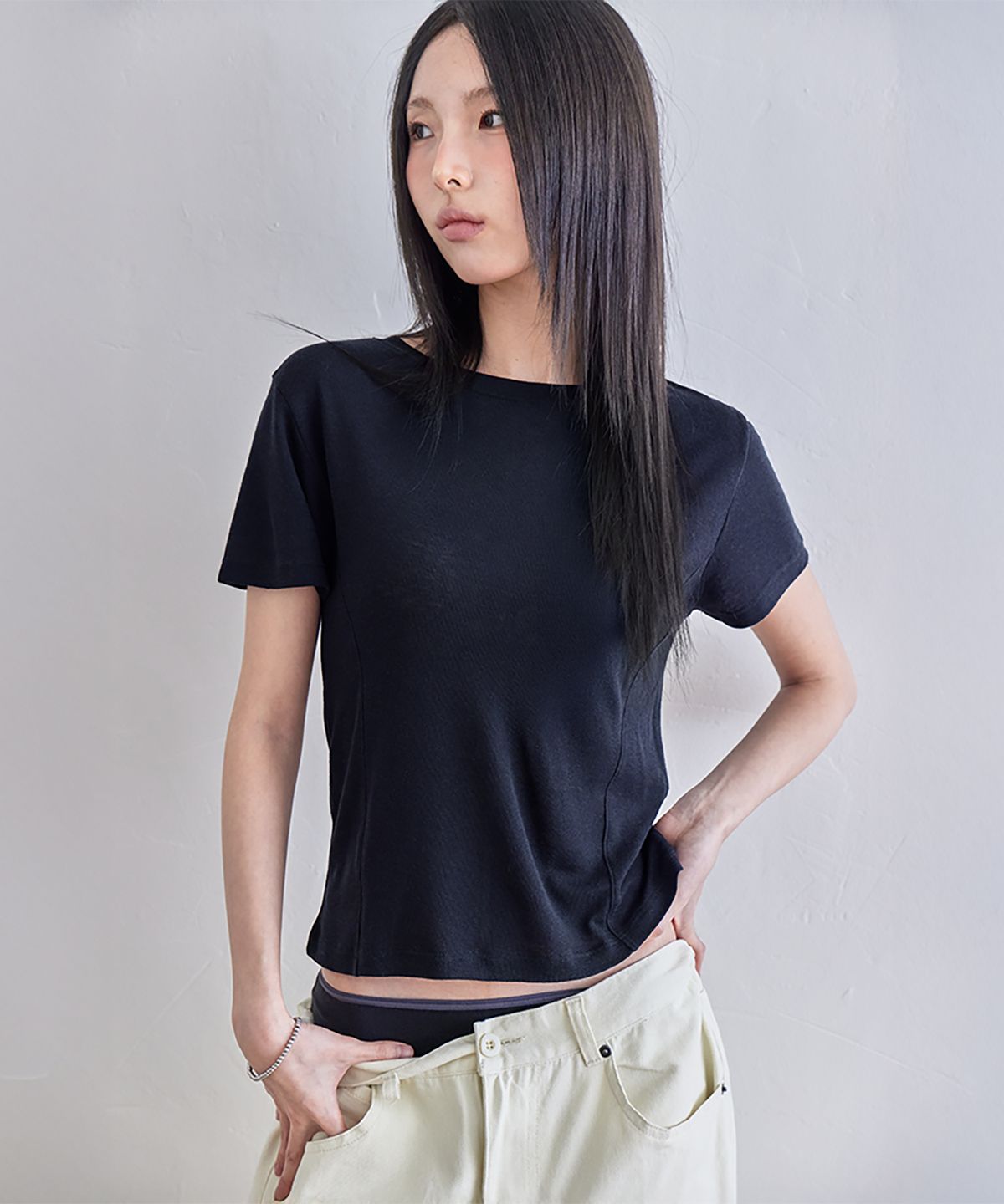 런던다다(LONDONDADA) Tencel Line Sleeve Tee, 4colors