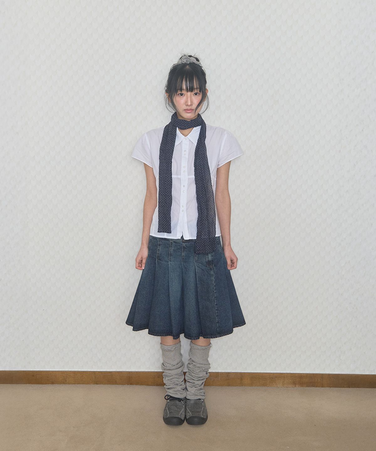 키이비(KIIBI) cozy stripe leg warmer brown