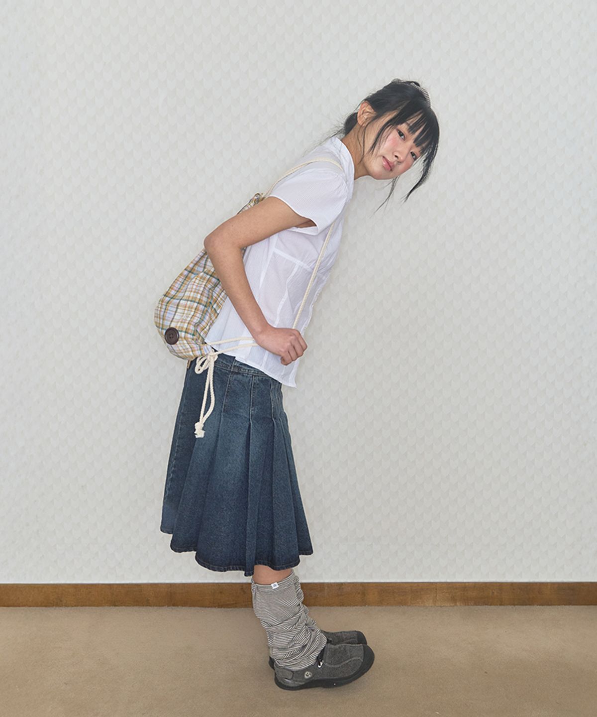 키이비(KIIBI) cozy stripe leg warmer brown