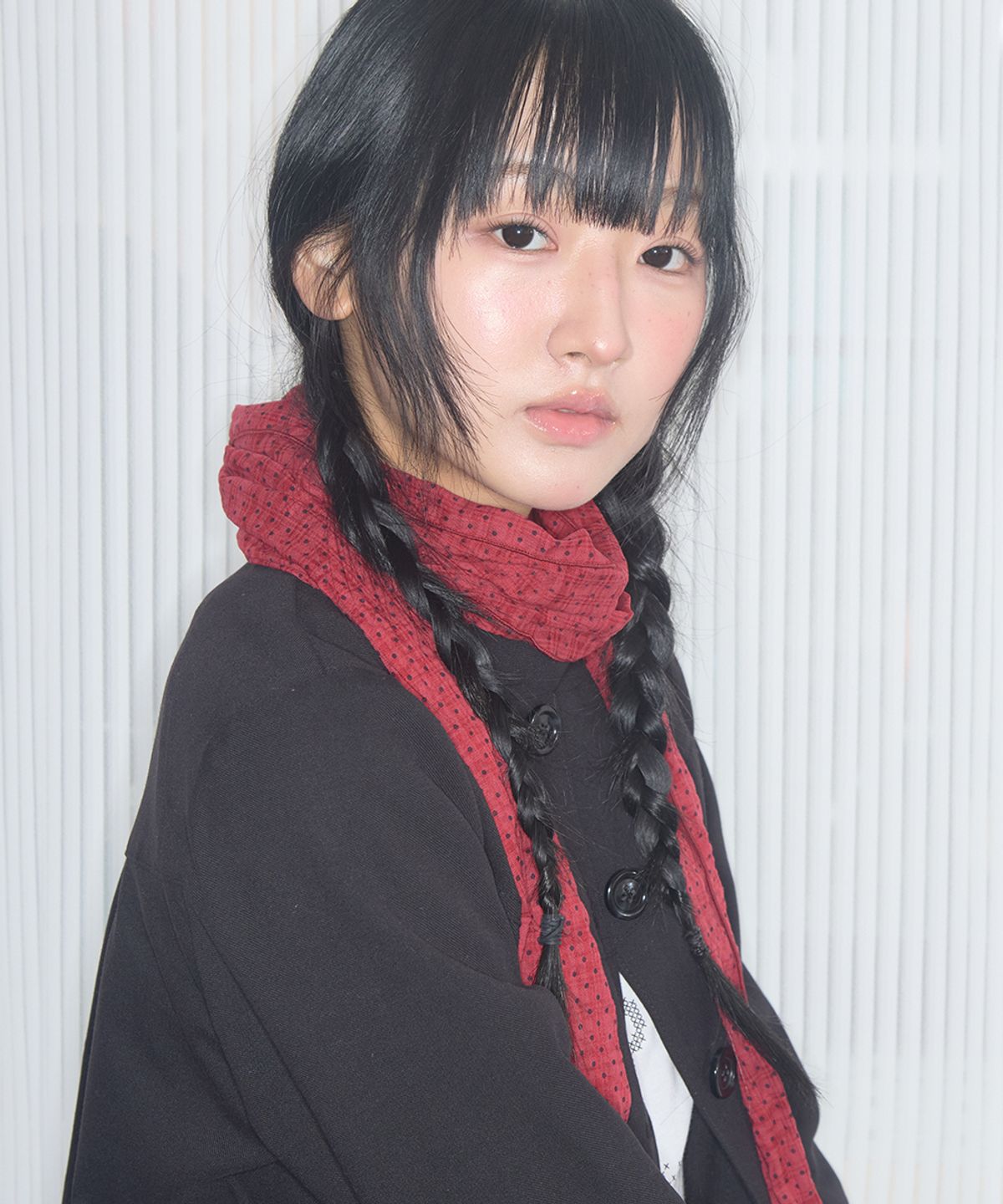 키이비(KIIBI) vintage dot scarf red