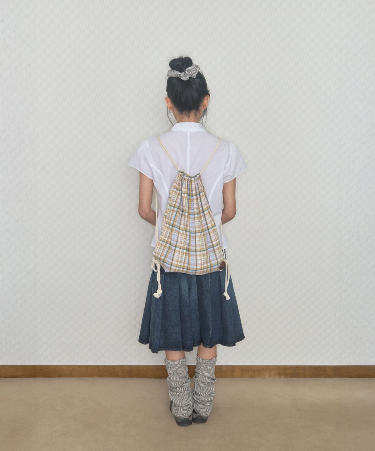 키이비(KIIBI) check pattern gym sack yellow