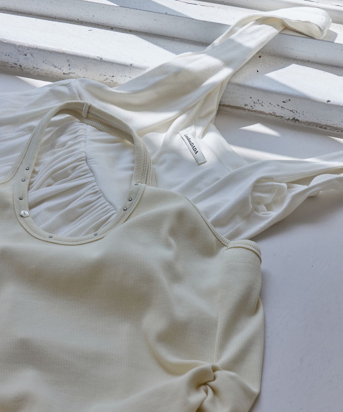 런던다다(LONDONDADA) Draped Shirring 2-Way Maxi Dress, IVORY