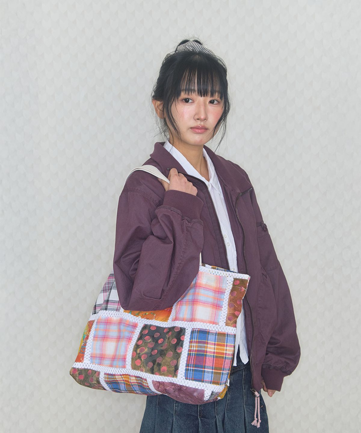 키이비(KIIBI) vintage patch shoulder bag purple