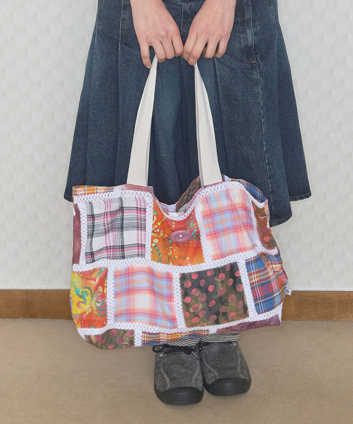 키이비(KIIBI) vintage patch shoulder bag purple