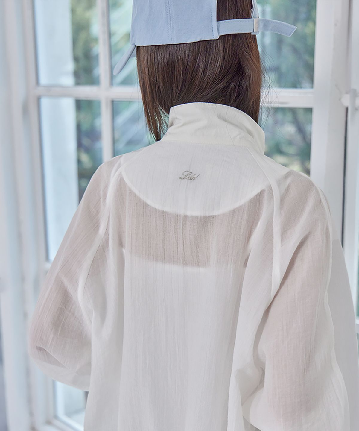 런던다다(LONDONDADA) LDD Sheer Stripe Blouson, IVORY