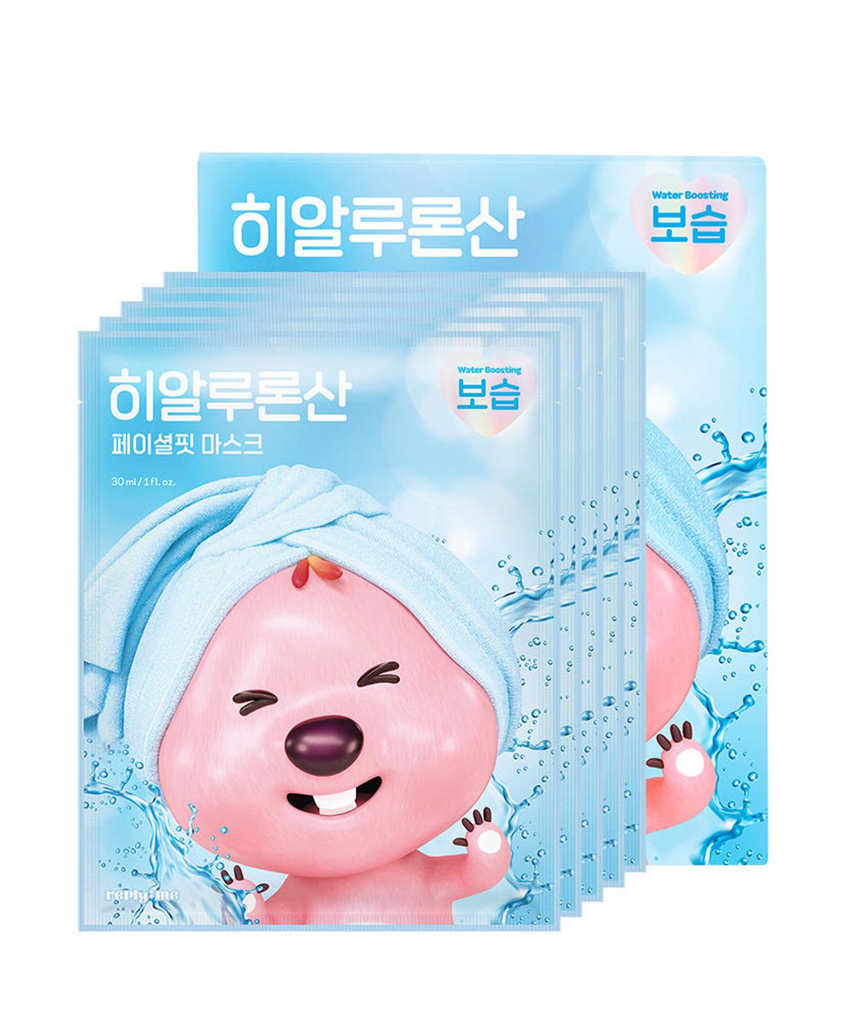 리플라이미(REPLYME) 리플라이미X잔망루피 히알루론산 페이셜핏 보습 마스크팩 5매