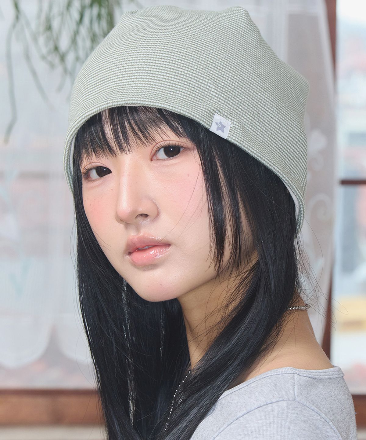 키이비(KIIBI) cozy stripe reversible beanie green