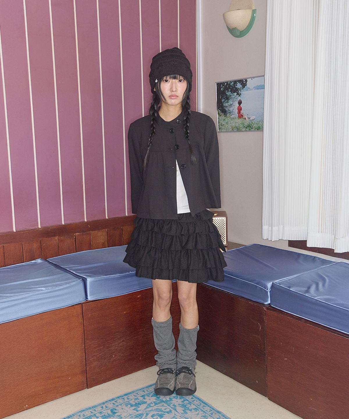 키이비(KIIBI) nostalgic knit beanie black