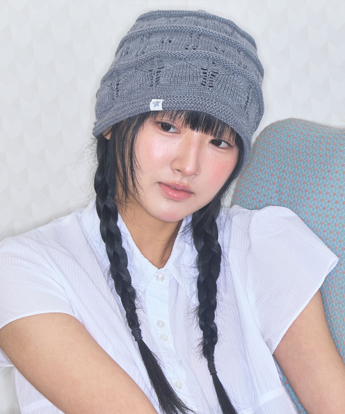 키이비(KIIBI) nostalgic knit beanie grey