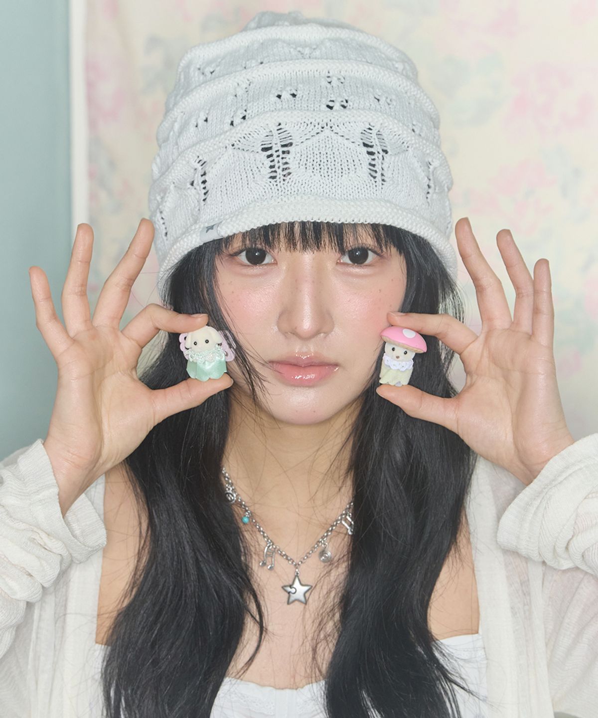 키이비(KIIBI) nostalgic knit beanie white