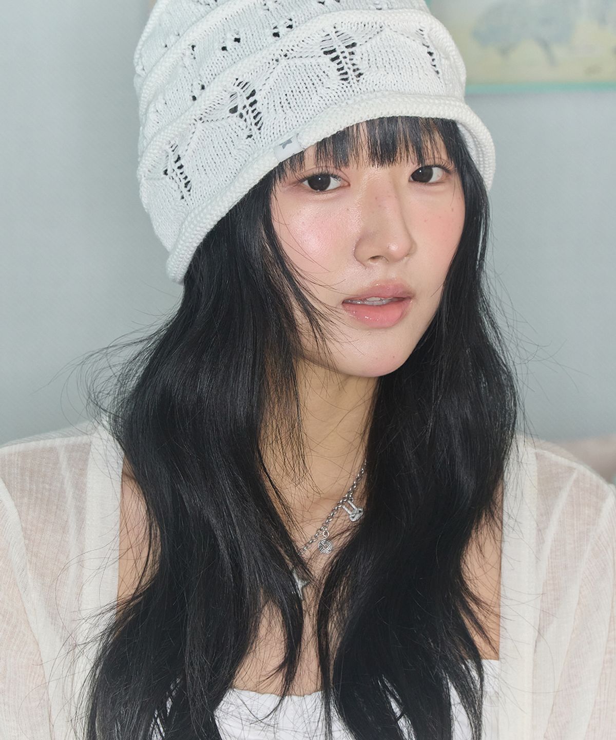 키이비(KIIBI) nostalgic knit beanie white