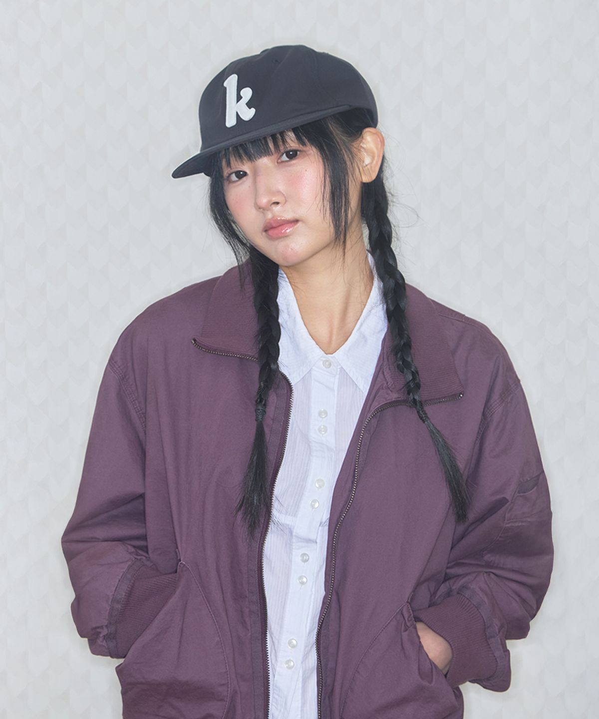 키이비(KIIBI) k-logo applique cap black