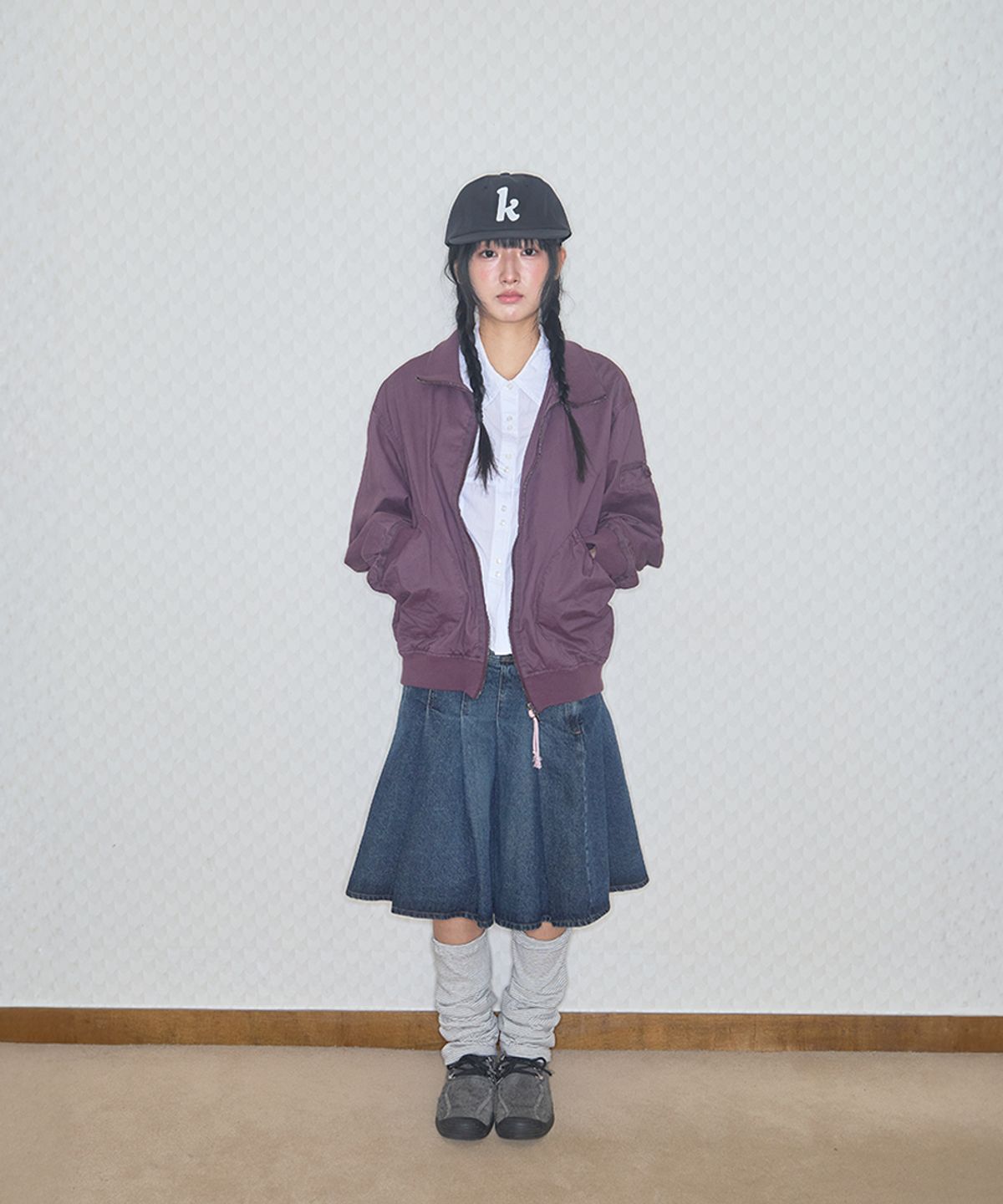 키이비(KIIBI) k-logo applique cap black