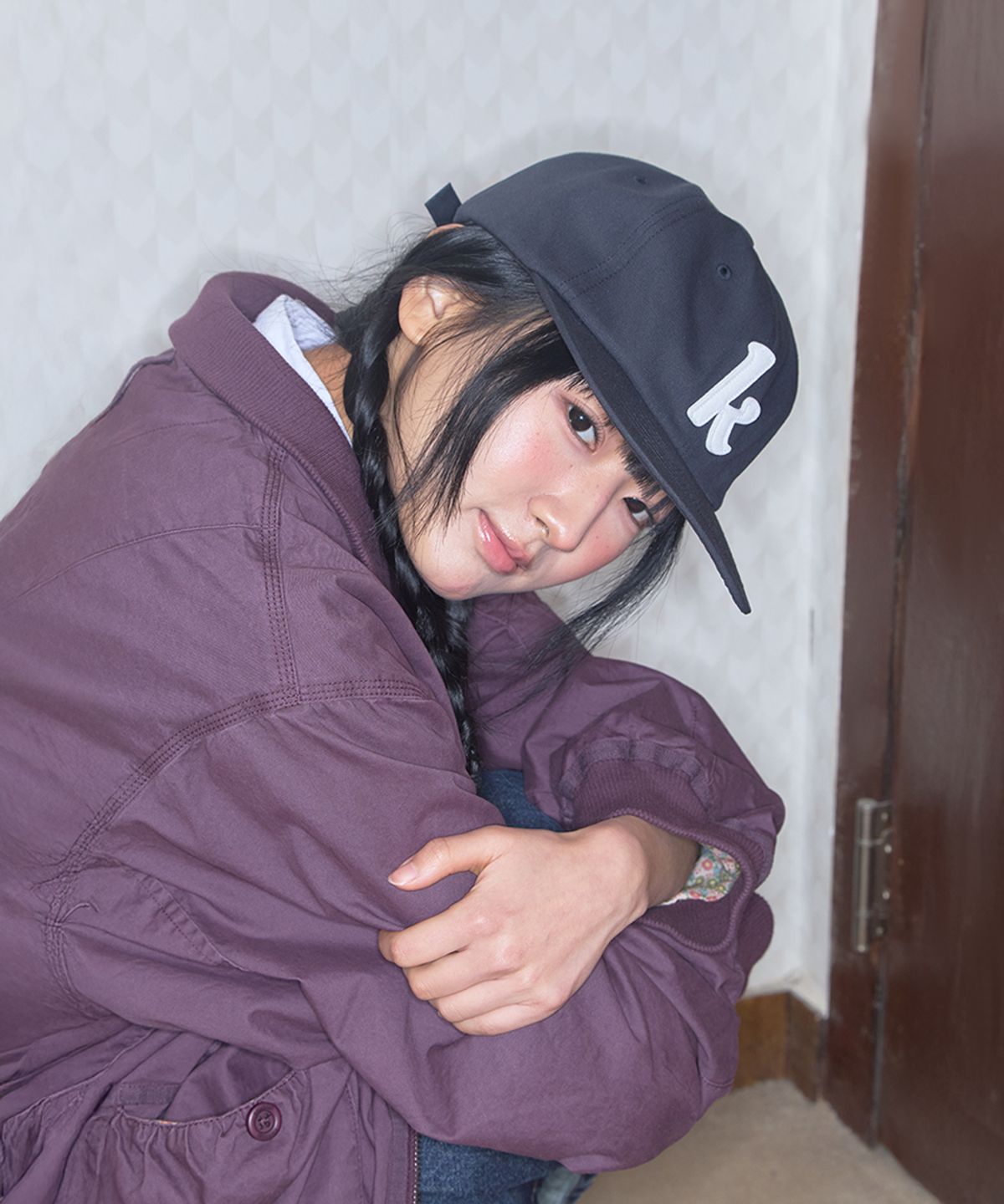 키이비(KIIBI) k-logo applique cap black