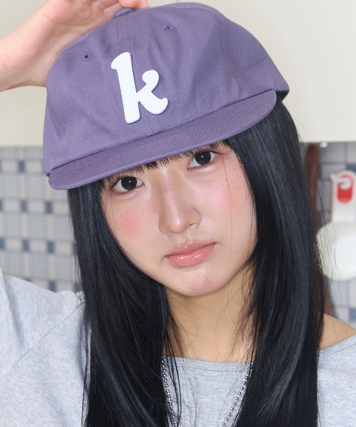 키이비(KIIBI) k-logo applique cap purple