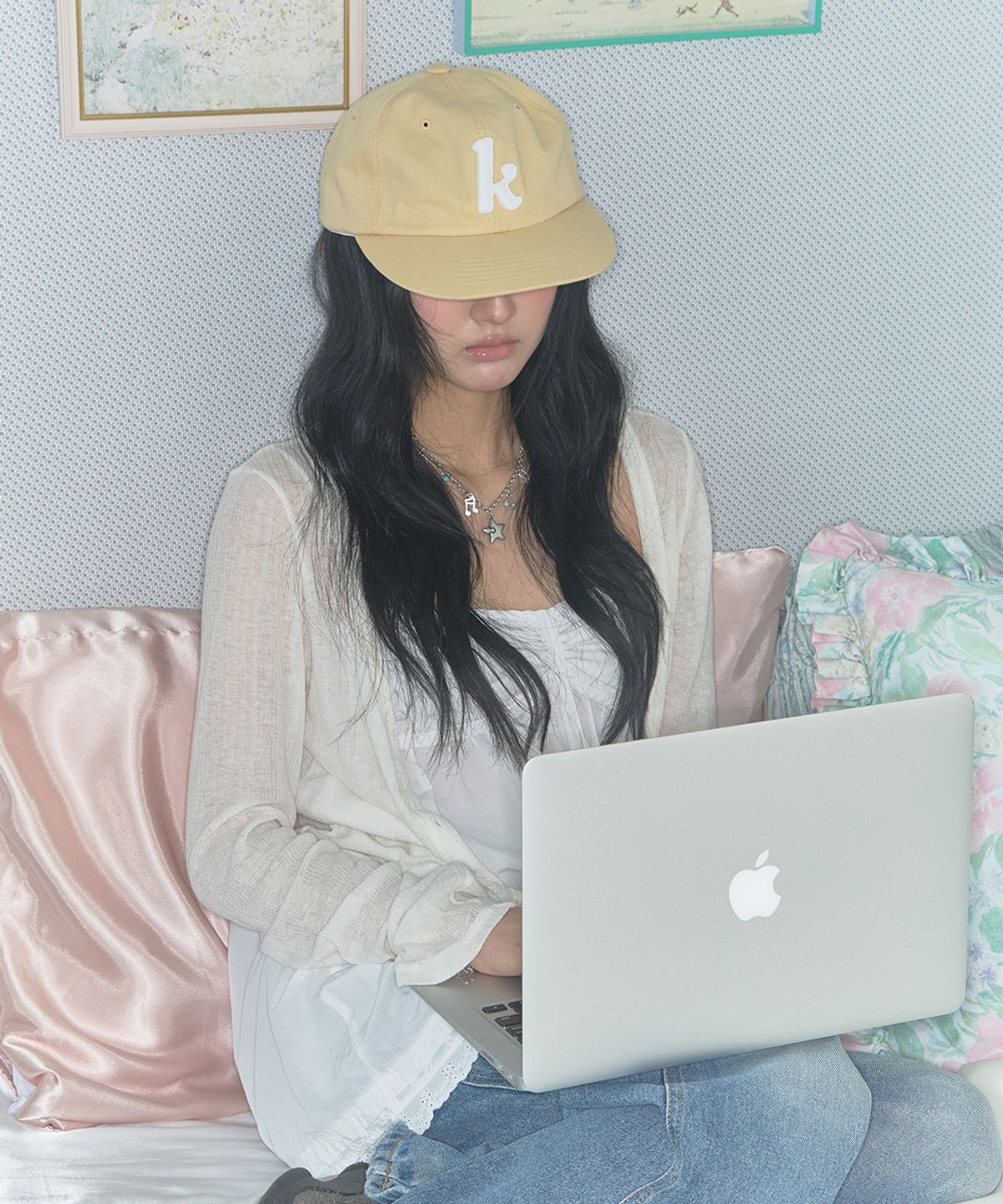 키이비(KIIBI) k-logo applique cap yellow