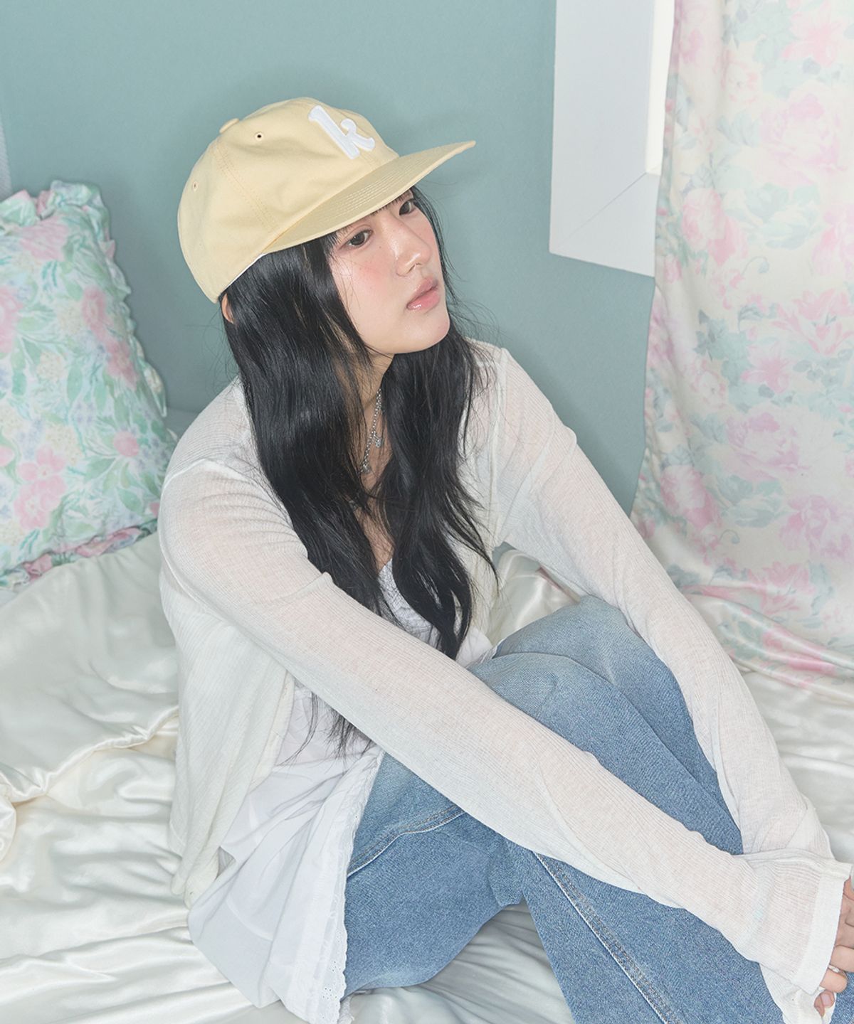 키이비(KIIBI) k-logo applique cap yellow
