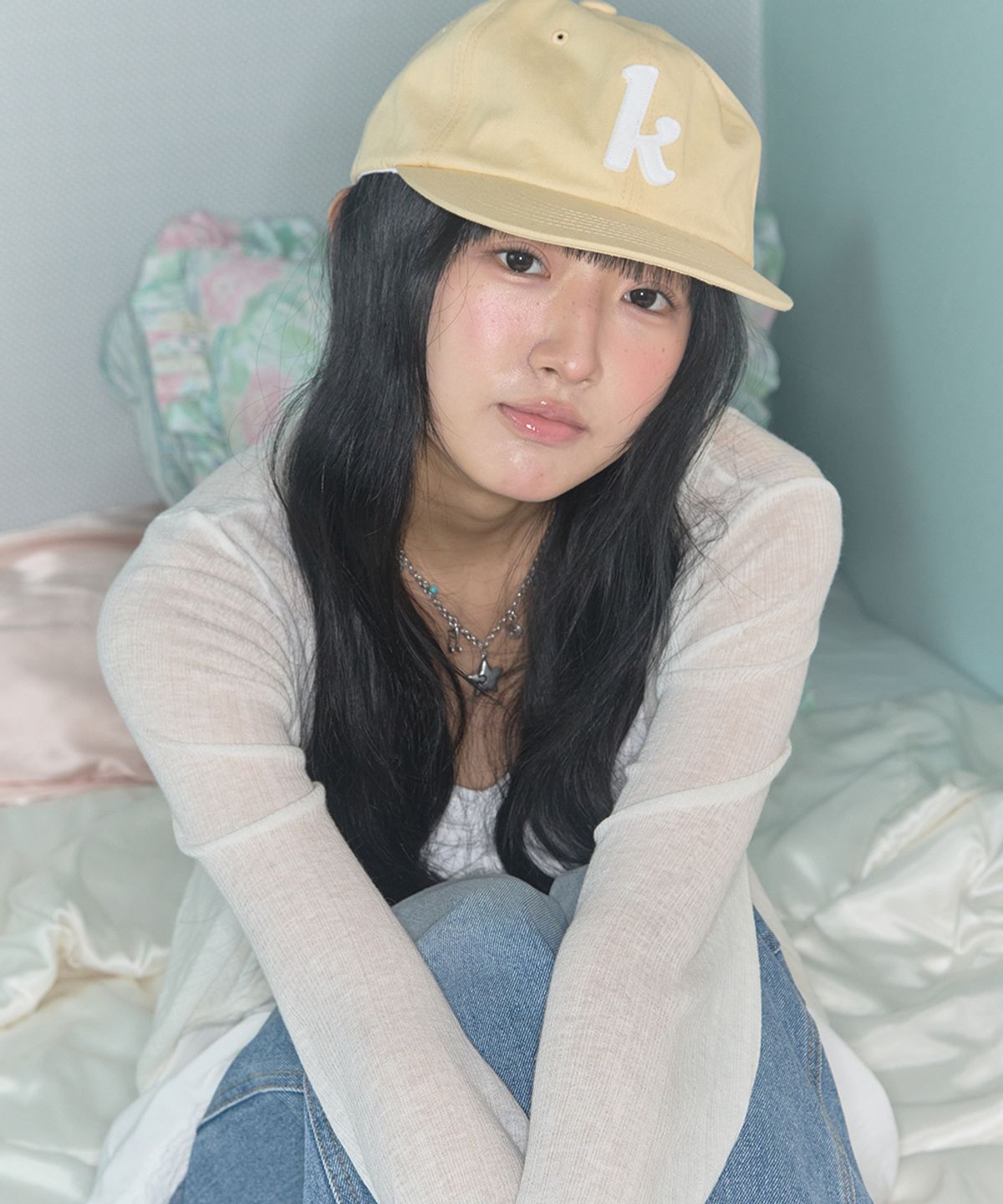 키이비(KIIBI) k-logo applique cap yellow