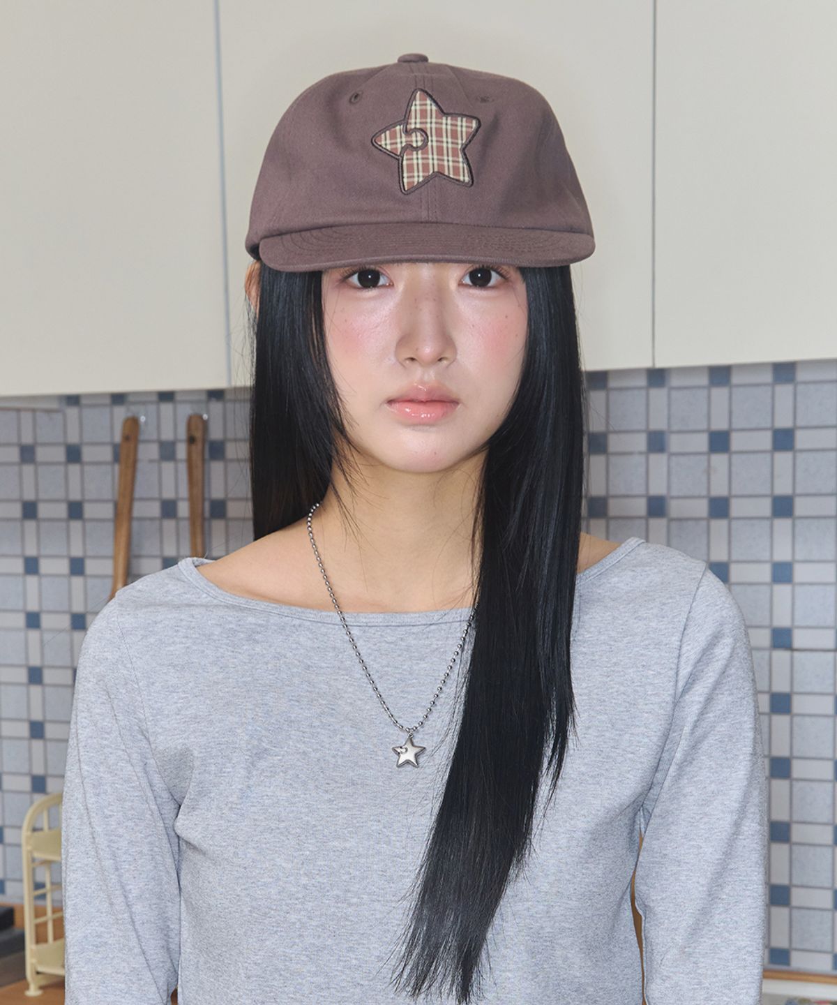 키이비(KIIBI) star symbol patch cap brown