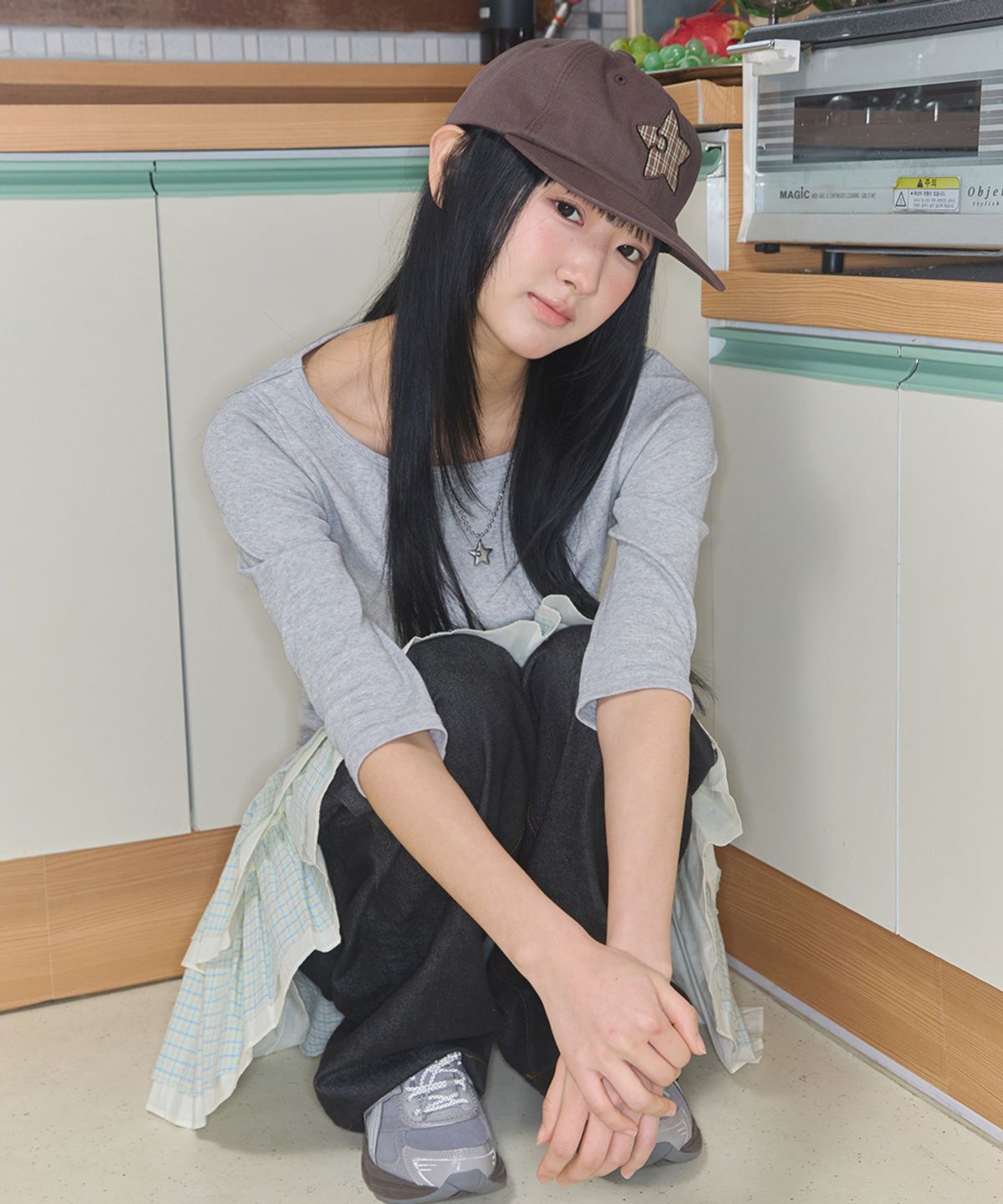 키이비(KIIBI) star symbol patch cap brown
