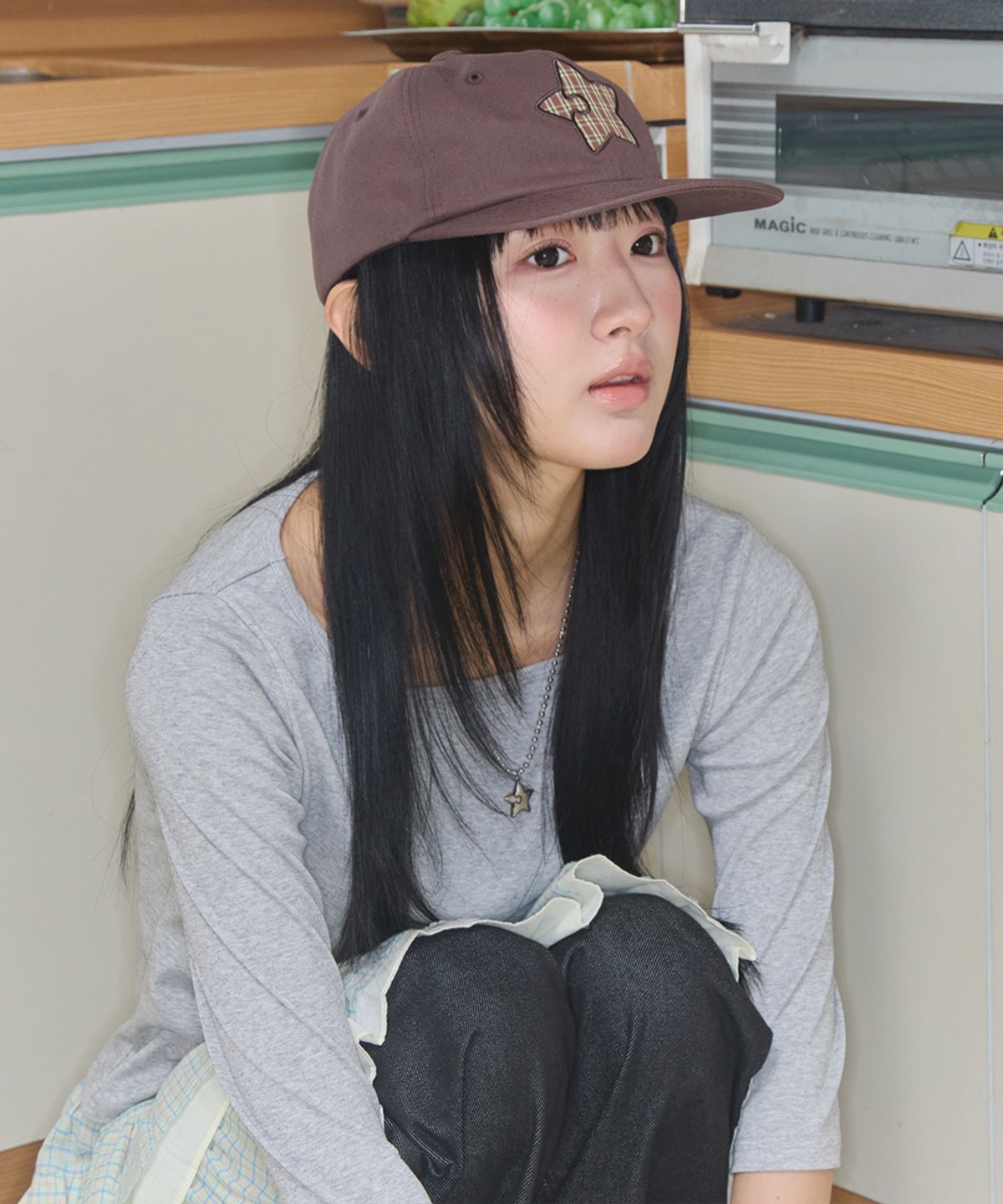 키이비(KIIBI) star symbol patch cap brown